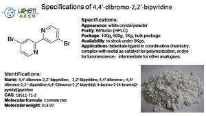 Key Building Block 4,4'-dibromo-2,2'-bipyridine 18511-71-2 Wholesale with Competitive Price and Great Technic Support