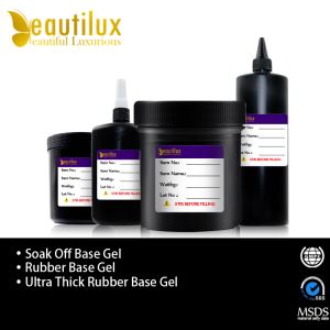 Soak Off LED/UV Rubber Base Coat Nail Gel Polish for Professional Nail Use