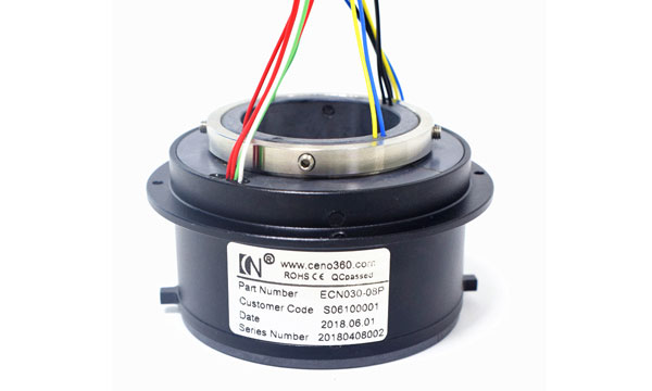 High speed hollow shaft slip ring with flexible 80mm/100mm through hole in automatic system