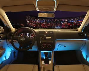APP ControlLED Car Interior Smart Type S El Wire LED Trim Neon Glow Light