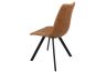 Antique Chair In Bright Brown Microfiber With Powder Coated Legs