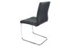 Dining Chair In Black Pu With Chromed Round Tube