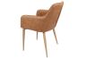 Kitchen Chair In Brown Microfiber With Armrest With Heat Transfer Legs
