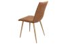 Stylish Dining Chair In Brown Microfiber With Heat Transfer Legs