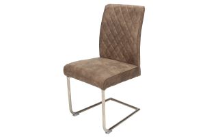 Swing Dining Chair In Microfiber With Nickel-plated Finishing