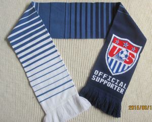 Winter Acrylic Seamless Jacquard Football Fans Scarves with Tassels