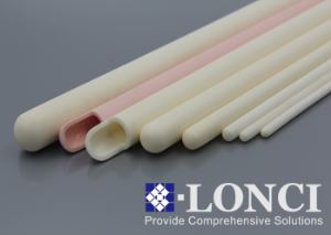 95 Alumina Ceramic Thermocouple Protection Tube Closed One End and Open Both End