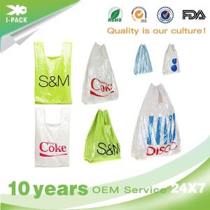 Plastic Printed Vest Style Carrier Bags Wholesale NO MOQ!