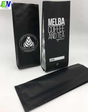 MATT BOPP Black Quad Sealed Bag For 2kg Coffee Bean