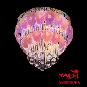 New Design Low Price Coloful Glass House Ceiling Crystal Chandelier Lighting with MP3 and Remote Control