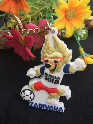 PVC 2018 Russia FIFA World Cup Zabivaka Keychains FIFA World Cup Zabivaka Mascot Key Buckle Souvenir Pendant Gifts