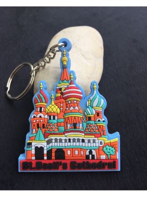 PVC Russia Landmark St.basil's Cathedra Keychain Key Buckle Souvenir Pendant Gifts