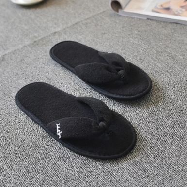 Black Terry Thong Bedroom Slippers Flip Flop Slippers Towelling Slippers