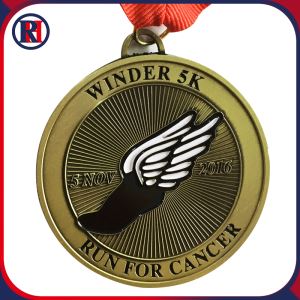 Antique Brass Sport Running Award Medal
