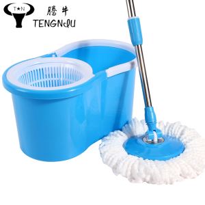 Microfiber 360 Rotating Spinning Magic Dry Mop Bucket 2 Heads and Easy Floor Mop