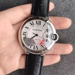 Men's Stainless Steel Leather Watch