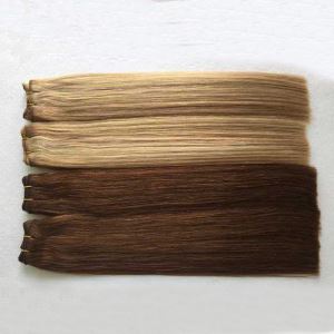 New Fashion Unprocessed Silk Straight Double Drawn Light Color Human Hair Weft for Black Women