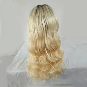 New Style Full Lace Human Hair Wigs Ombre Color Wavy with Baby Hair