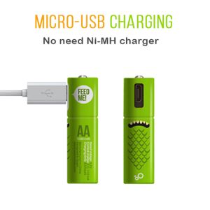 AA Nimh Rechargeable Batteries Customize Design Best AA Batteries with Micro USB Charging Port and Cable