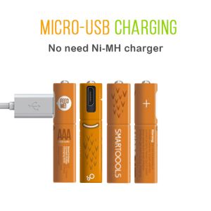 Best AAA Rechargeable Batteries 4 Pieces in Box 450mAh NiMH AAA Battery Rechargeable with Micro USB Port