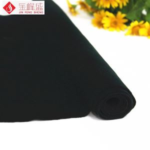 Long Pile Black Cotton Flock Fabric for Pouch with Soft Hand Feeling