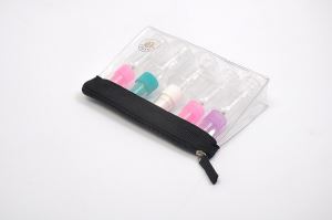 High Quality Logo Printed Clear Travel PVC Toiletry Pouch with Zip Lock for Women