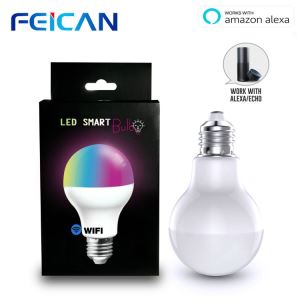 FEICAN DreamColor Home Automation WiFi LED Mood Light Bulb E26 RGBW Warm White with Memory Function ControlLEd by Smartphone Plastic 5W/7W/9W
