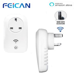 FEICAN UK Smart Socket Plug Bacic WiFi Wireless Remote Socket Adaptor Power On And Off With Phone