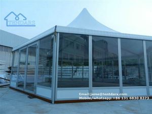 White Hexagon Round Tent with High Peak Marquee for Sale to South Africa