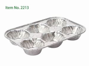 6 Cup Disposable Aluminium Foil Muffin Pan Cupcake Baking Tray