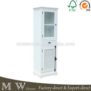 Small White Lockable Display Cabinet