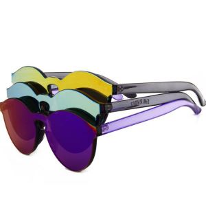 Printed Party Rimless Sunglasses With Logo