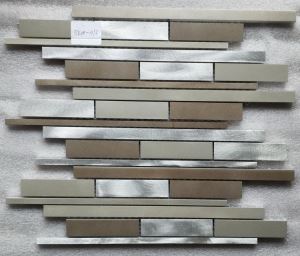 Long Strip Silver Aluminum Mosaic Tile