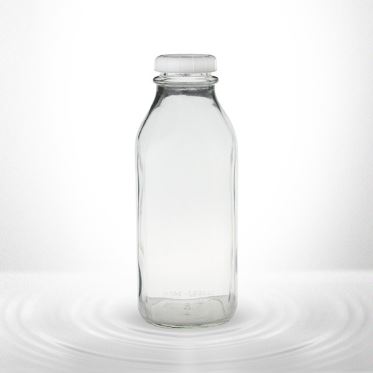 Clear Glass Milk Bottle