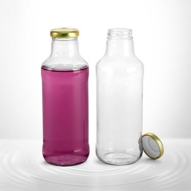 Glass Beverage Bottle with Lid