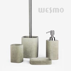 Mosaic Embossment Cement Bathroom Set