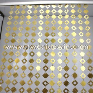 Hanging Golden Metal Panels Drapery