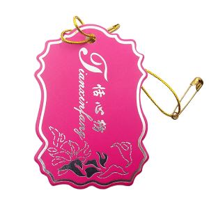 Magenta Hang Tag With Safety Pin For Ladies Dresses