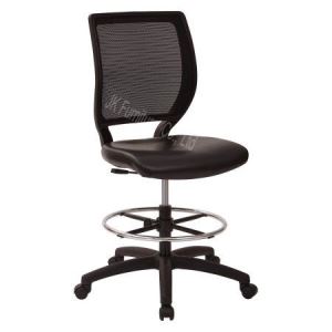 Mesh Fabric Drafting Stool with Foot Rest