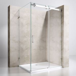 Frameless Single Sliding Shower Door 8mm Clear Glass