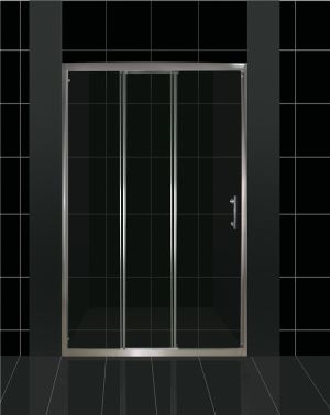 Triple Panel and Dual Sliding Shower Door Space Saving Design