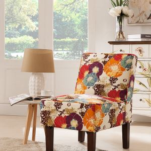 Assorted Color Solid Wood Sofa Chair Flower Design
