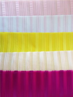 New Popular Project Stripe Organza Sheer Curtain Fabric 008218