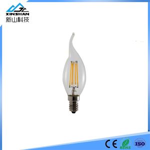 Newest Design 2W 4W 6W LED Filament Bulb E14 E12 Candle C35 LED Lamp with CE RoHS Certification