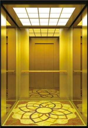 Residential Elevator Luxury Golden Mirror Stainless Passenger Lift For Hotel
