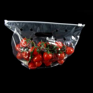 Clear Fruit Vegetables Packaging Cpp Plastic Bag With Hole