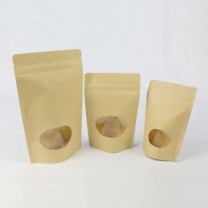 High Quality Food Grade Clear Window Kraft Paper Bag With Zipper
