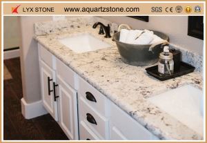 Prefab double sink quartz bathroom vanity top showroom near me