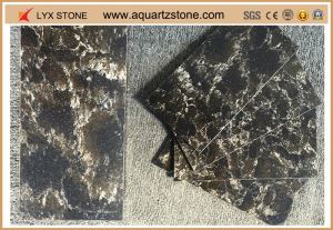 Crystal Brown Color Polished Surface Artificial Quartz Stone Tile 