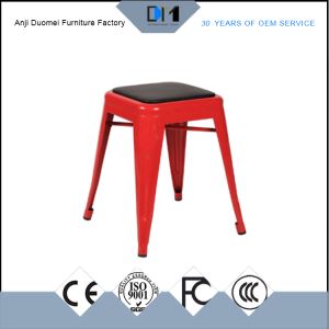 Red Metal Dining Chair With Cushion